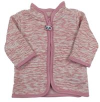 Ružovo-biela melírovaná pletená prepínaci mikina Ergee