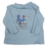 Světlemodré triko s myškou a lodí C&A