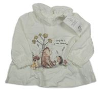 Nové - Bílé triko s medvídkem a zvířátky F&F