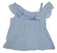 Modro-biely pruhovaný asymetrický top H&M