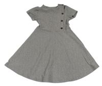 Čierno-hnedo-biele vzorované šaty Zara