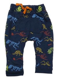 Tmavomodré baggy tepláky s dinosaury Dopodopo