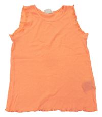 Neónově oranžový rebrovaný top H&M