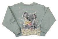 Šedomátová crop mikina s koalou a popcornem H&M
