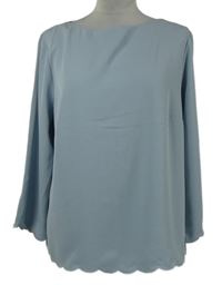 Dámska modrošedá blúzka s lodičkovým výstřihem H&M