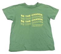 Zelené tričko s nápisom Primark