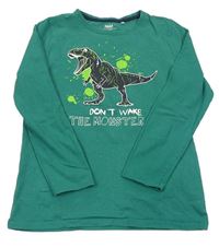 Zelené triko s dinosaurem Yigga