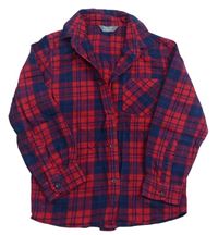 Červeno-tmavomodrá kockovaná košeľa Primark