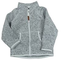 Šedá melírovaná pletená propínací mikina H&M