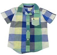 Modro-žluto-zelená kostkovaná košile Carter's