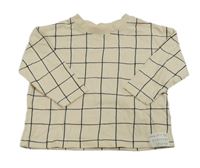 Béžovo-čierne kockované tričko zn. George