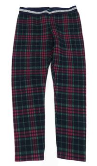 Tmavomodro-zeleno-fuchsiové kostkované legíny Benetton