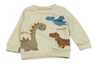Vanilková mikina s dinosaury 