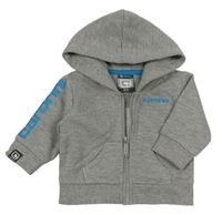 Šedá melírovaná propínací mikina s kapucí Carbrini