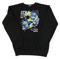 Černá mikina s lebkou Young Idols 