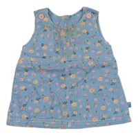 Svetlomodré kvetované na traké šaty