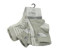 Nové - 5x ponožky - 2x bílé s hvězdami + šedo-bílé pruhované + 2x šedé s ovcemi George