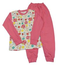 Bílo-růžové pyžamo s medvídky 