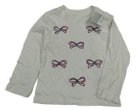 Nové - Bílé triko s mašlemi Primark