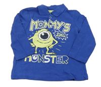 Modré polo triko s nápisem - Příšerky Disney