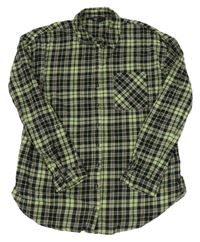 Černo-světlezeleno-růžová kostkovaná košilová tunika New Look