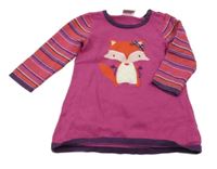 Purpurovo-pruhované pletené šaty s líškou Miniclub