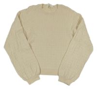 Svetlobéžový sveter s copánky H&M