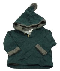 Tmavozelená melírovaná mikina s kapucňou H&M