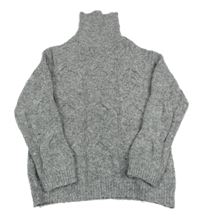 Sivý melírovaný svetrový rolák Zara