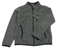 Tmavošedo-čierna pruhovaná fleecová prepínaci funkčná mikina Crivit