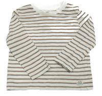 Bielo-hnedé pruhované tričko F&F