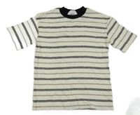 Vanilkovo-čierne pruhované tričko H&M
