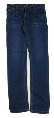 Tmavomodré teplákové skinny rifle Hugo Boss