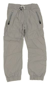 Šedé plátěné cuff kalhoty F&F