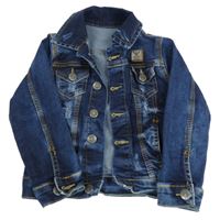 Tmavomodrá riflová bunda s nášivkou Armani Jeans