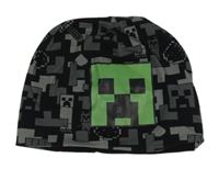 Černo-šedá vzorovaná čepice - Minecraft