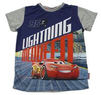 Tmavomodro-sivé tričko s McQueenem Disney + Primark