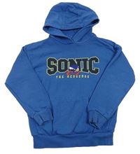 Modrá mikina se Sonicem a kapucí