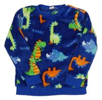 Námořnicky modrá chlpatá mikina s dinosaurami Shein