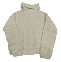 Smetanový vzorovaný žinylkový svetr s rolákem Primark