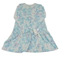 Nové - Sivo-modré batikované bavlnené šaty s Yodou