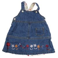 Tmavomodré rifle s kvietkami H&M