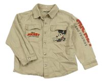 Béžová rifľová košeľa s Mickeym Disney