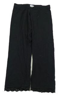 Čierne capri legíny s čipkou Y.F.K.