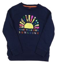 Tmavomodrá mikina se sluníčkem z flitrů Joules