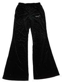 Černé sametové flare kalhoty s mašličkami Shein