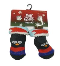 Nové - Antracitové ponožky s vánočním motivem 