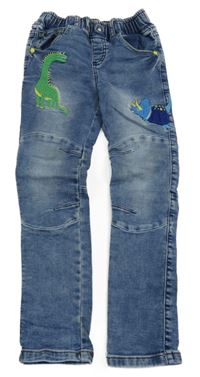 Svetlomodré teplákové rifle s dinosaurami TU