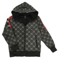 Čierno-sivá vzorovaná prepínaci mikina s kapucňou Furia Rossa