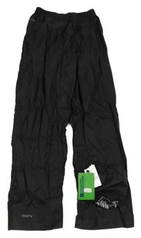 Nové - Černé funkční nepromokavé kalhoty + sáček Mountain Warehouse
